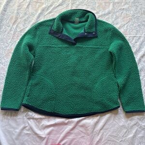 St. John's Bay Teal Fleece with Dark Blue Trim